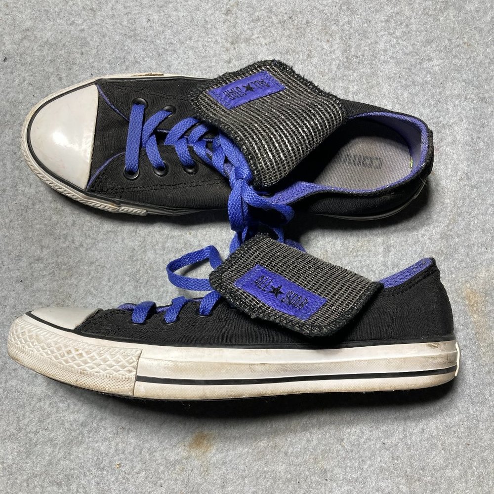 Converse Chuck Taylor All Star Ox Mega Tongue Black Purple Glitter Low Sneakers